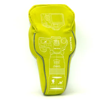 

new arrive Fluorescent green Taslan material Waterproof camera soft bag M SIZE for canon nikon sony camera free shipping