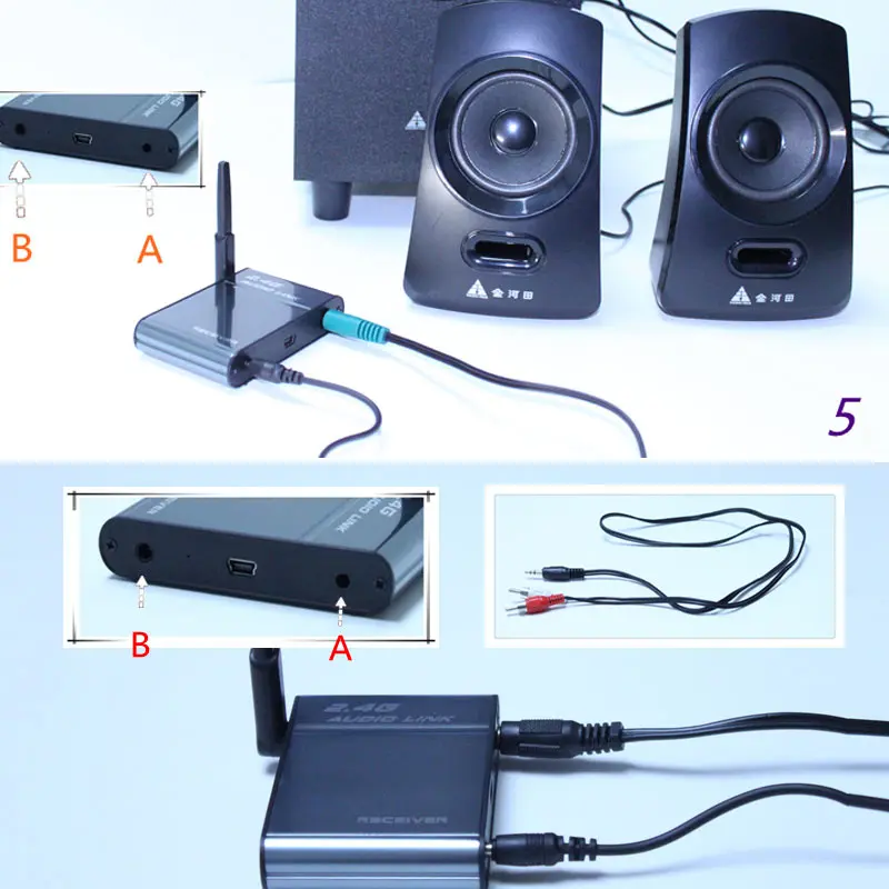 

Universal 2.4GHz Stereo Wireless Bluetooth Hi-Fi Audio Transmitter Receiver Speaker New Arrival