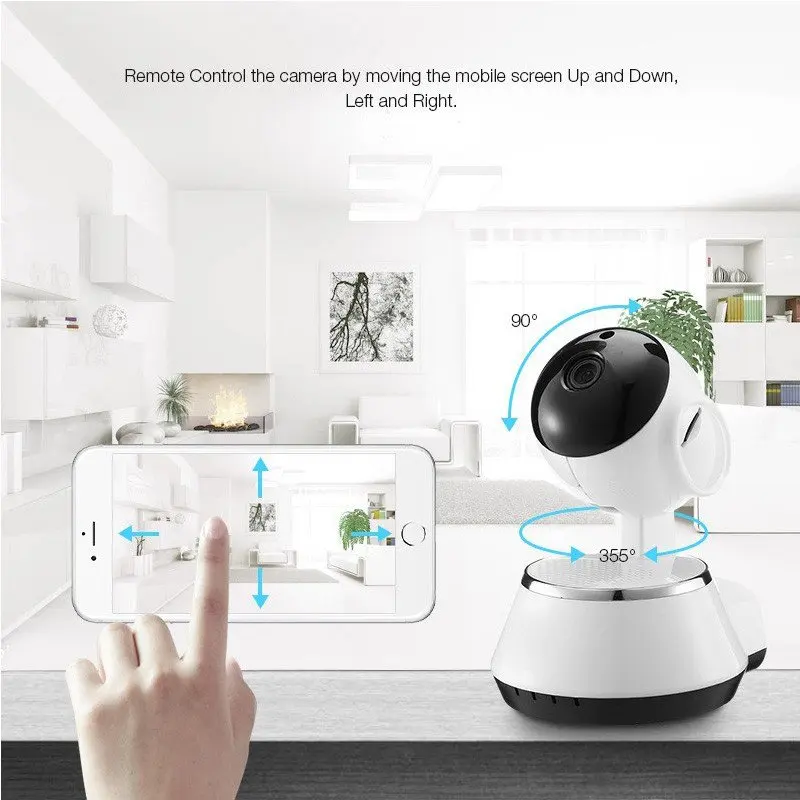

Wireless IP Camera WIFI 720P CCTV Home Security Cam Micro SD Slot Support Microphone & P2P Free APP ABS Plastic