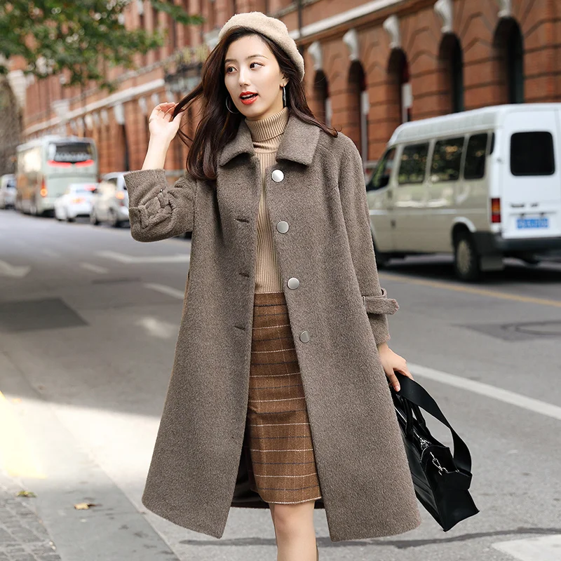 Nouvelle Brown Locomotive 2018 Laine De Mince Et Hiver Lanjue long 19367 Manteau Milieu XuwZTiPOk