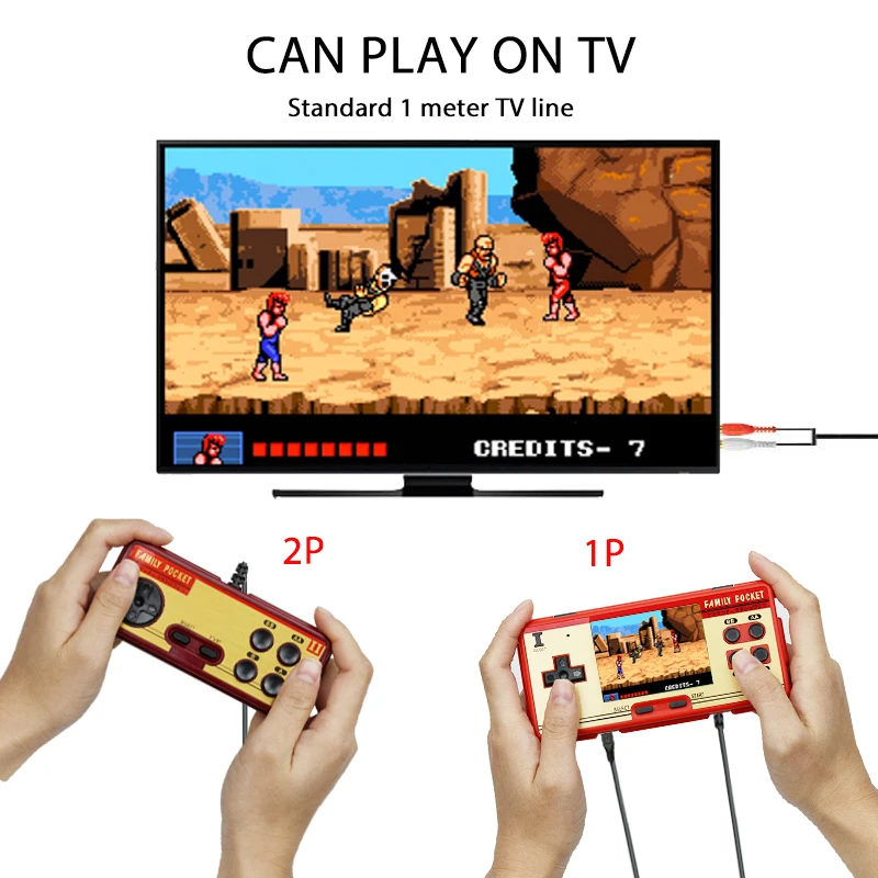 

Retro Handheld Game Console With 638 Different Games Portable 8 Bit Handheld Game Players With Controller Support AV Out Put