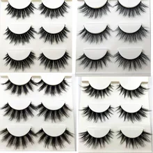 Новые 3 пары натуральные накладные ресницы, накладные ресницы, длинный макияж, 3d норковые ресницы, наращивание ресниц, норковые ресницы для красоты