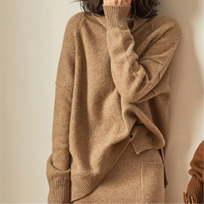 2018 Spring Autumn Women Cashmere Wool Sweaters Pullovers Turtleneck Casual Fashion Pullovers Solid Color Female Knitted Jumpers Sweaters