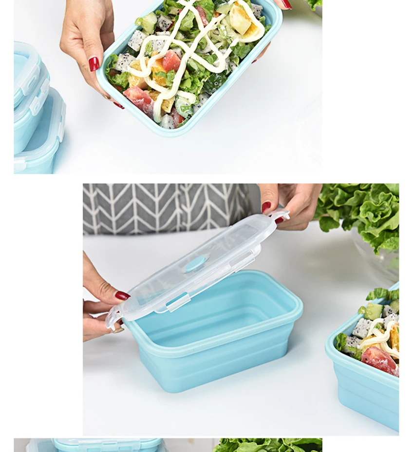 LIYIMENG Silicone Folding Lunch Box Eco-Friendly Matetial Portable Bowl For Picnic Office Workers School26