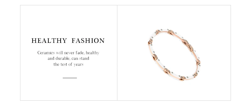 Новинка 585, женский браслет из розового золота, черный, белый, керамический, гладкий, нержавеющая сталь, элегантный браслет, модные ювелирные изделия, подарки, высокое качество