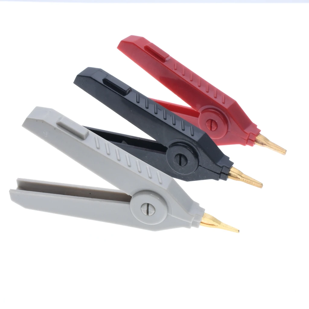 

1pc Alligator Clip 90mm Kelvin Copper Gold Plate Clip Grey Black Red*