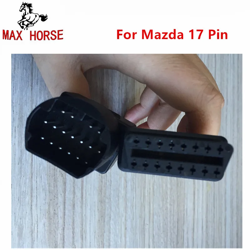 

For Mazda 17 Pin To OBD 2 OBD II Cable 16 Pin Connector Diagnostic Tool Adapter Extension Cable