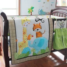 Комплект постельного белья для мальчиков из 9 предметов, детское одеяло с изображением животных, бамперная юбка для детской кроватки набор постельных принадлежностей для детской кроватки, комплект детского постельного белья