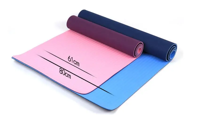 Tpe йога одеяло для занятий фитнесом гимнастический коврик 6 мм двухслойный двойной цвет расширенный коврик для йоги двойной коврик для