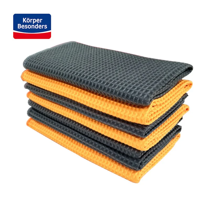 

2 pieces Car Washing Towels strong Microfiber Window Clean Wipes Auto Detailing Waffle Weave for Kitchen Bathing towels 40*40cm
