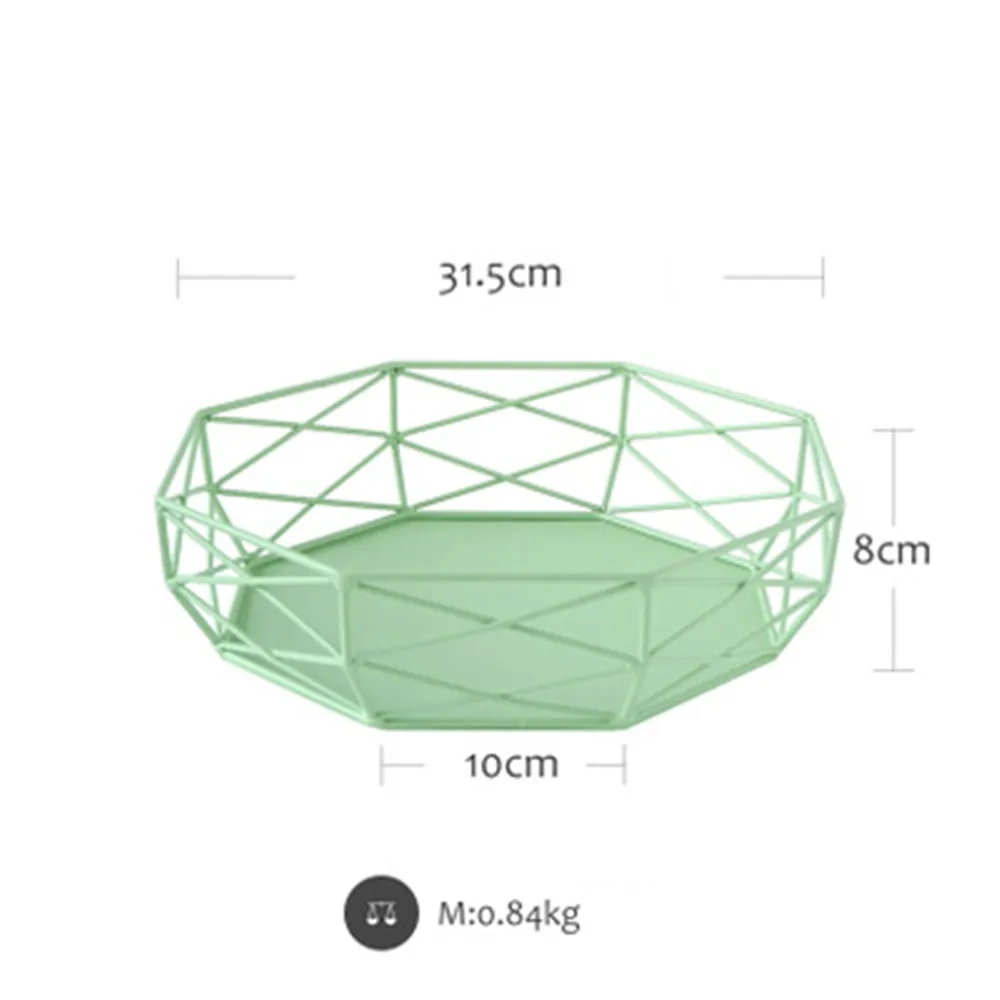 Скандинавский металлический полый поднос для хранения, современный шик Ins, латунный фруктовый торт, десертная тарелка, Роскошные красочные ювелирные изделия, поднос, домашний декор - Цвет: 5