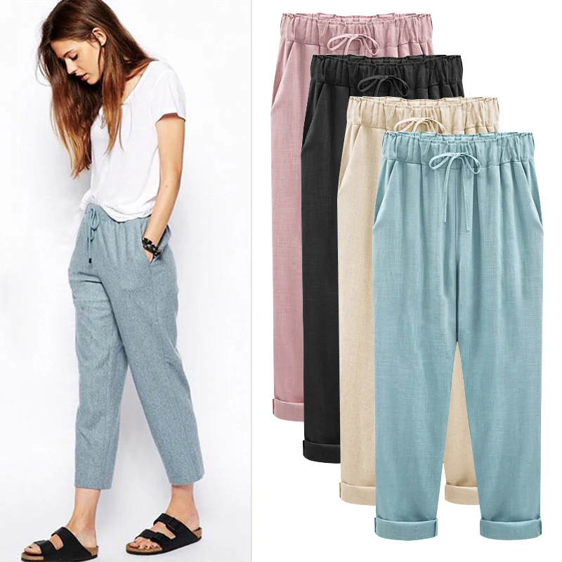 summer harem pants womens high waist straight nine light summer pants womens