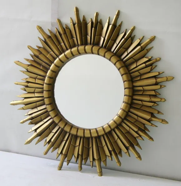 MR 2D0165 Gold sun round wall mirror decorativein Decorative Mirrors