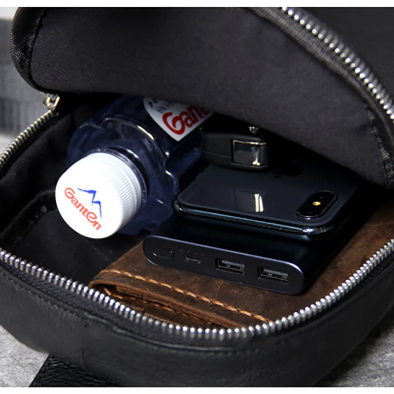 AETOO Casual head cowhide Chest bag male leather simple single shoulder crossbody bag