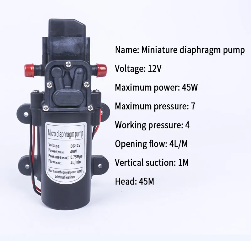 DC 12 В 45 Вт 130PSI 4L/мин водяной мембранный насос высокого давления самовсасывающий насос автоматический переключатель для садового вагона
