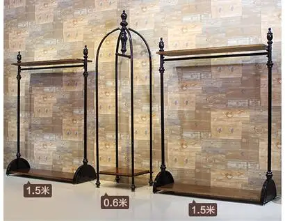 

The new tieyi solid wood clothing store clothes rack shows the floor style vintage men and women's clothes rack.