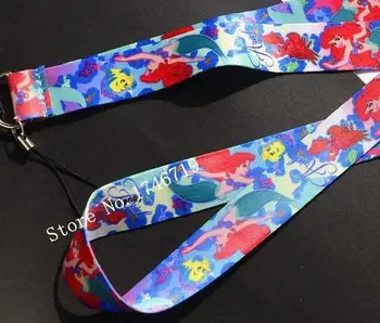 

Free Shipping 200 pcs Cartoon Mermaid Princess Mobile Phone Neck Straps Neck Strap Key Chains Lanyard