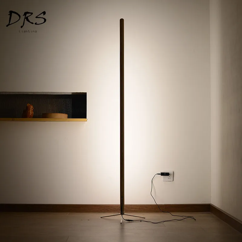 

PTLIFE Nordic Minimalist Wood Lamp Creative Stand Light Straight Bedroom Floor Lamps for Living Room Atmosphere Lighting Lampara