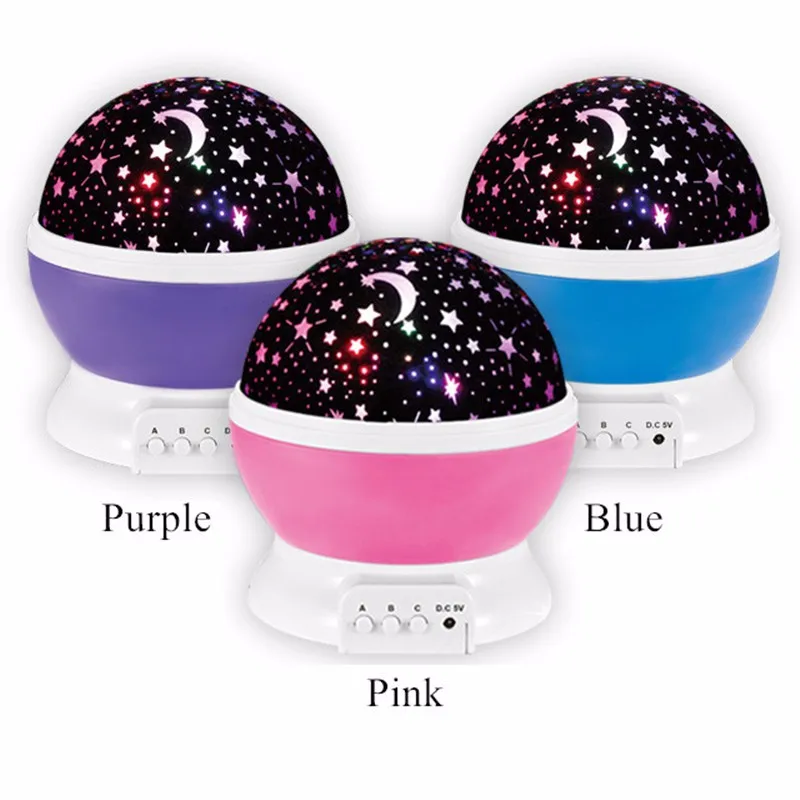 Worldyea Romantic Rotating Spin Night Light Projector Children Kids Baby Lighting Sky Star Master led Projection Lamp bedroom | Лампы и