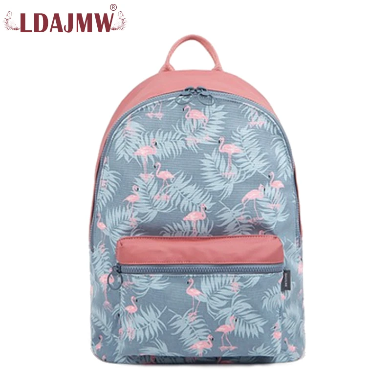 LDAJMW Hot Korean Style Floral Printing Backpacks Schoolbags Travel