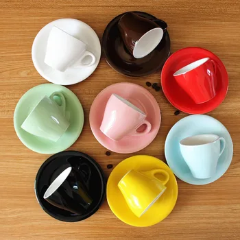 

170ml colorful thick body ceramic tulip cappuccino cup and saucer ,ceramic coffee cup saucer