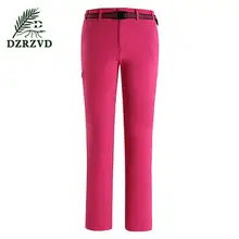 DZRZVD сезон: весна–лето открытый Пеший Туризм быстросохнущие Брюки для девочек Для женщин спортивные эластичные сплайсинга дышащая походы кемпинг Брюки для девочек M-3XL