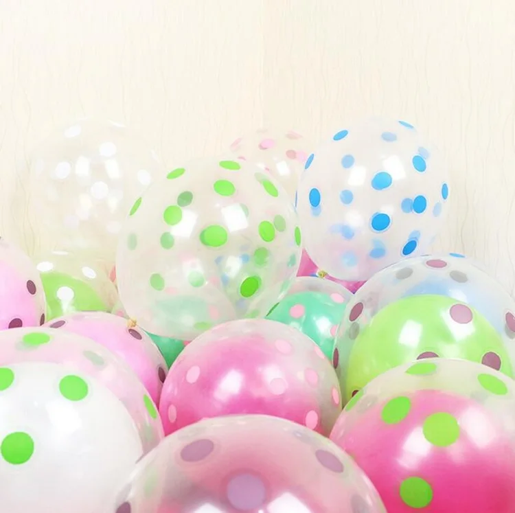 

balloons 12inch=30cm clear dots for Gift Craft Birthday Wedding Party baby shower favor Decoration DIY Wh