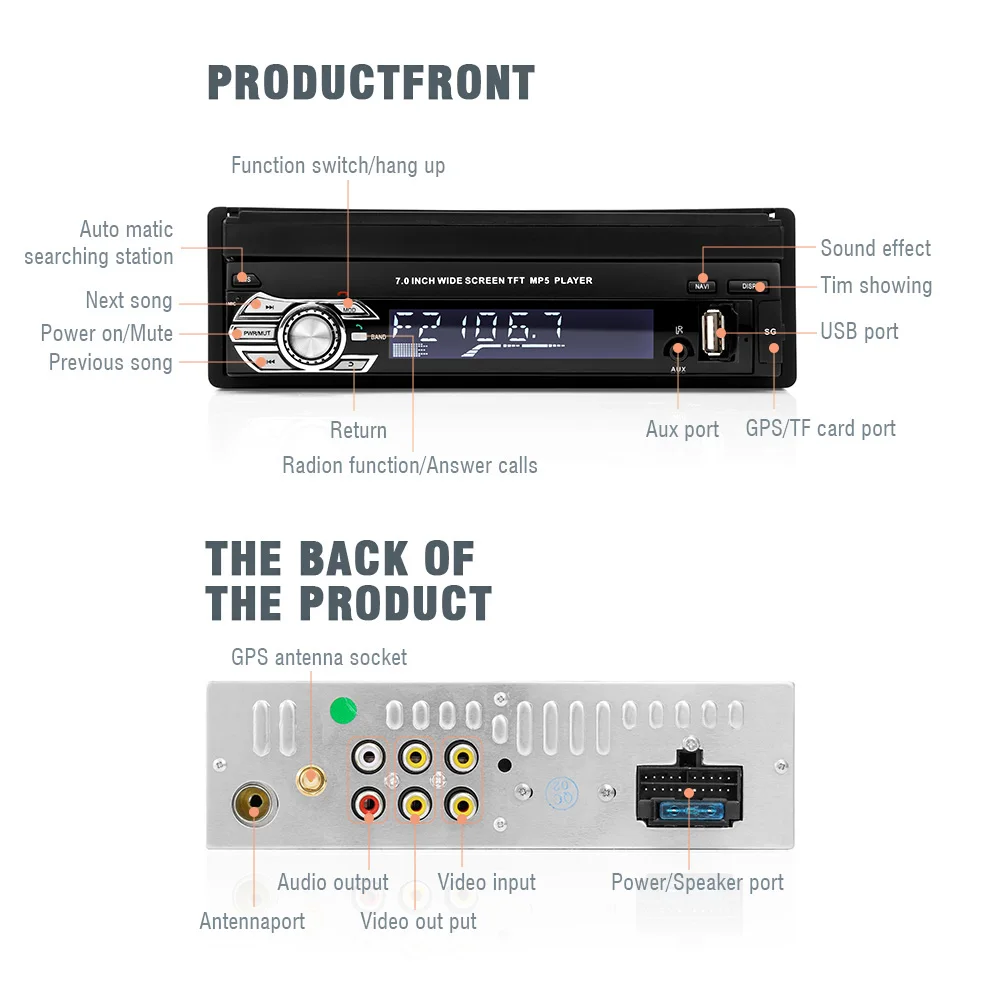  Amprime 2 Din Autoradio 2din Audio Multimedia Player Bt Fm Usb Aux Autoradio 12V Hd Car Stereo Oto 