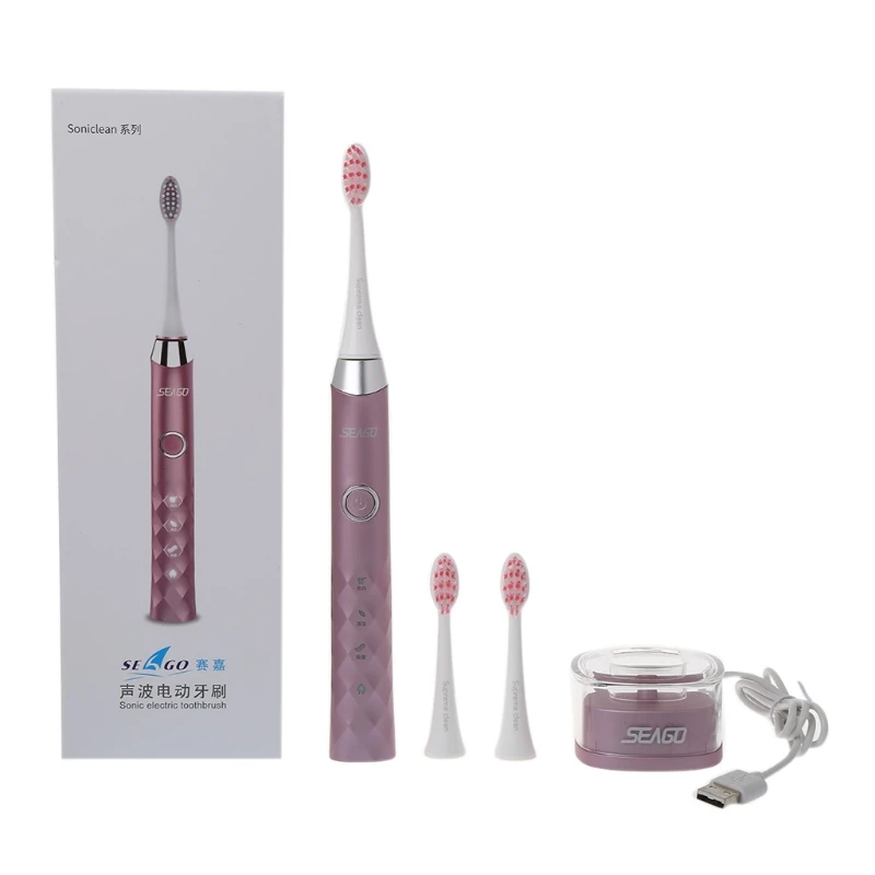 

1Pc Toothbrush Electric Rechargeable USB For Adult Tooth Brush 3 Modes Clean Teeth with 5 Brush Head Whiten New