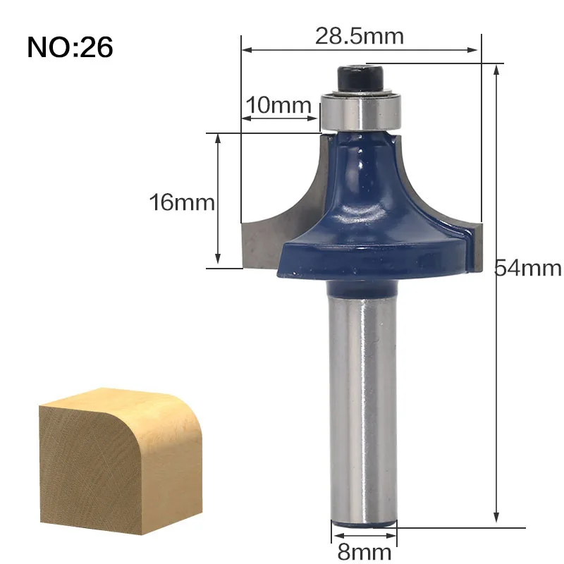 1 шт. 8 мм хвостовик угол округления бокс фреза для дерева прямой конец мельница вольфрамовый маршрутизатор гравировальные инструменты для работы с деревом