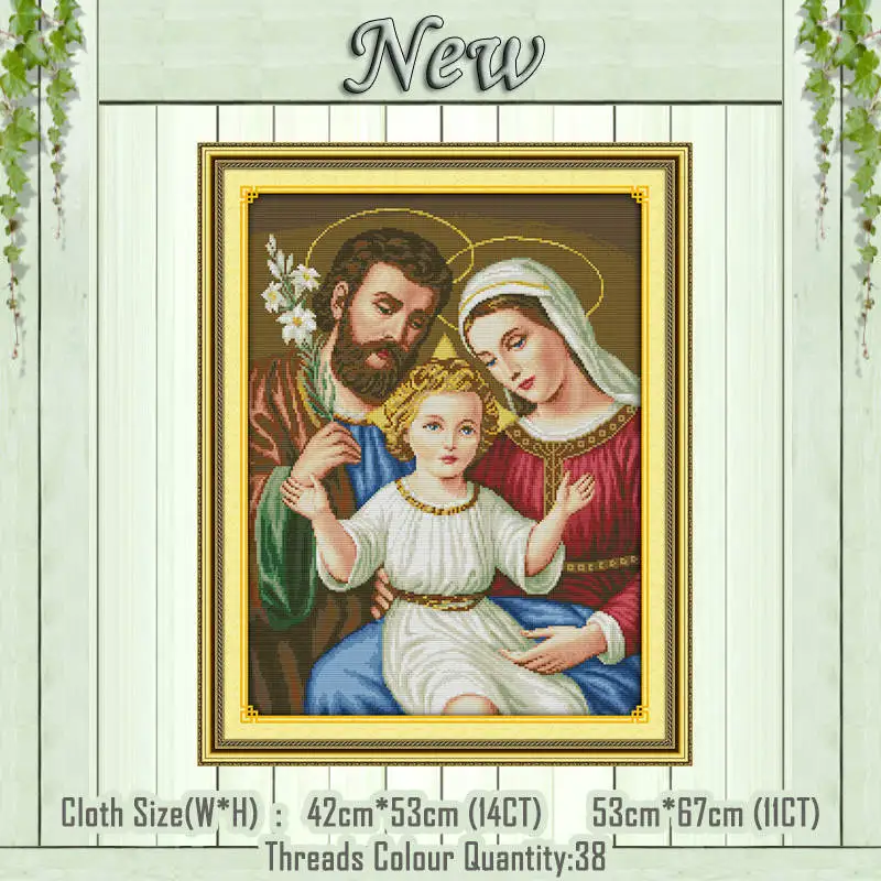 Греческая богиня Христос религиозная семейная картина Счетный принт на холсте DMC 11CT 14CT Набор для вышивания крестиком наборы для вышивания - Цвет: Jesus family