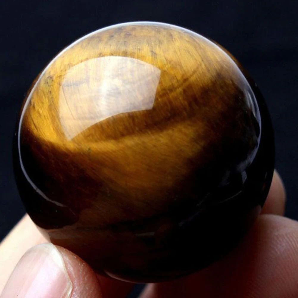 

Crystal Yellow Pendants Gift 2cm Natural Healing Ball Tiger Eye Handmade Mini Toy Round Sphere Rare