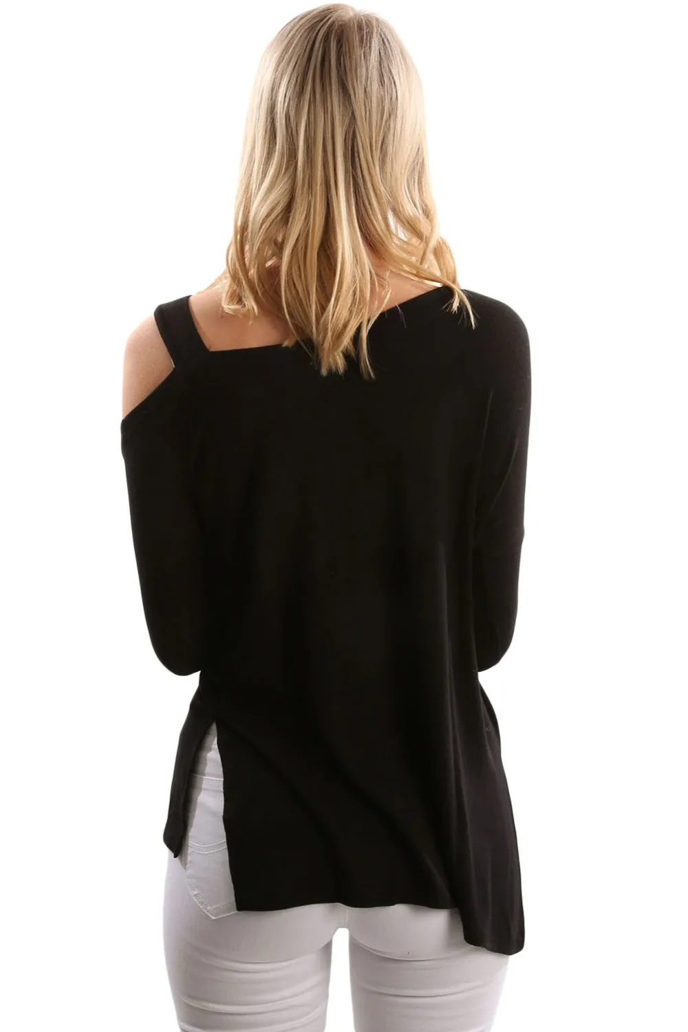 Black-One-Shoulder-Long-Sleeve-Top-with-Slit-LC250286-2-2