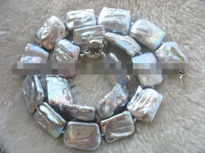 Jewelry Hot selling Beautiful freshwater pearl reborn keshi gray oblong necklace 17&quot | Украшения и аксессуары