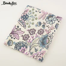 Booksew хлопчатобумажная льняная ткань с принтом цветущие цветы домашний текстиль швейный материал Tissu для сумки скатерти занавески украшения