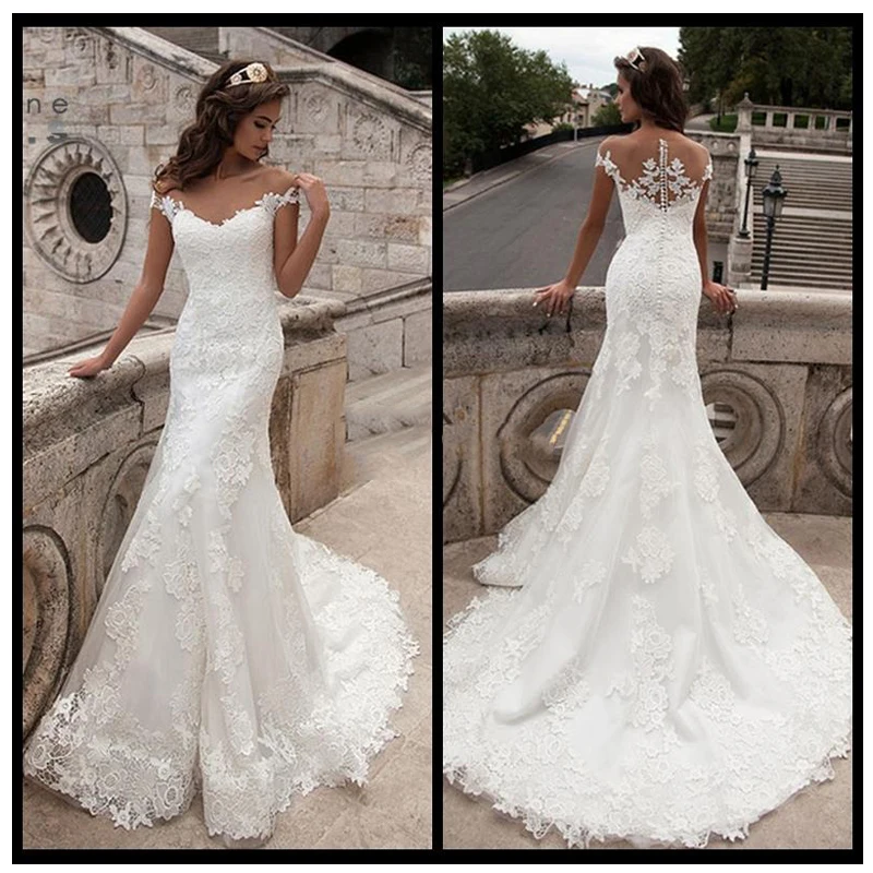 LORIE 2019 Witte Zeemeermin Trouwjurk Mouwloze Geappliceerd Tule Knoppen Terug Boho Trouwjurk Lange Trein Bruid Jurk LORIE 2019 Witte Zeemeermin Trouwjurk Mouwloze Geappliceerd Tule Knoppen Terug Boho Trouwjurk Lange Trein Bruid Jurk