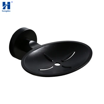 

Hongdec High quality Stainless Steel black Soap Basket Dish Holder for Bathroom Kitchen No Drilling Required
