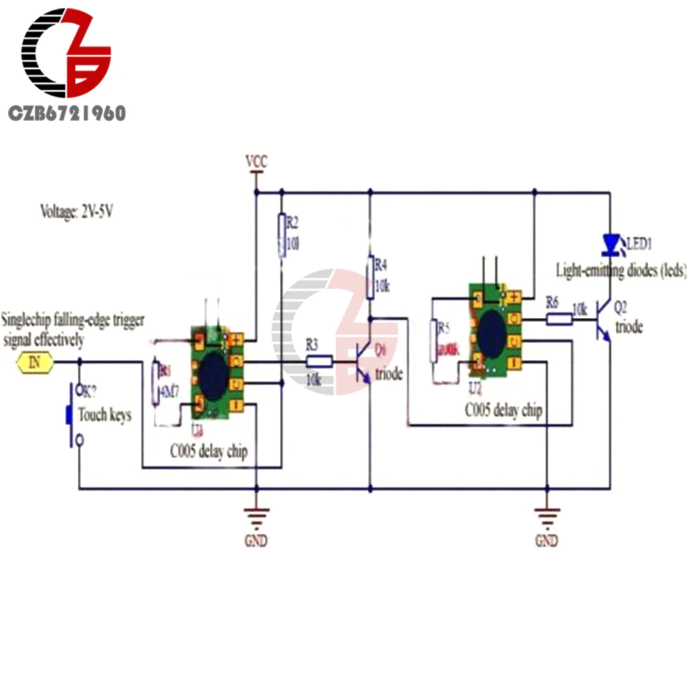 5 шт. Multifunction Delay Trigger чип время задержки релейный модуль IC синхронизации 2 S-В 1000 h DC 5 В