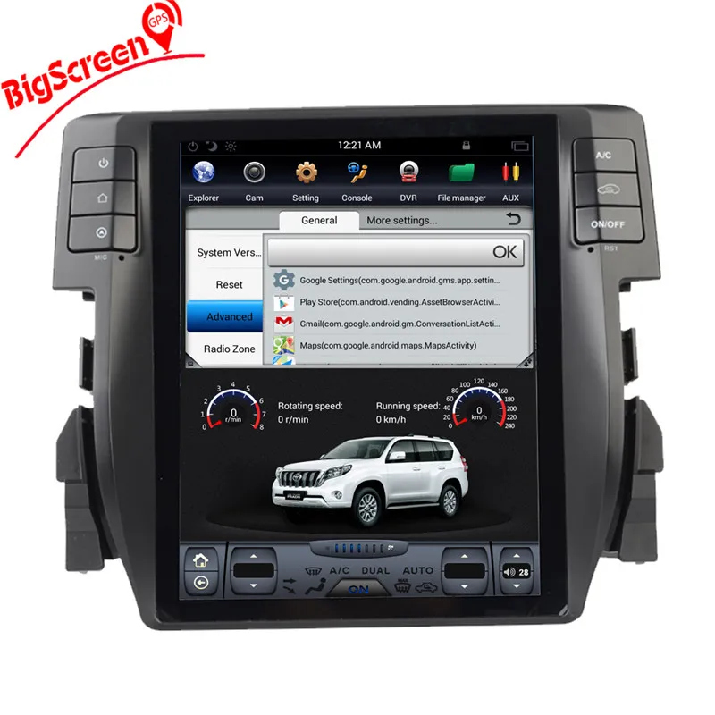 Clearance 10.4 Inch Android 6.0 Tesla Style Car DVD Player GPS Navi For Honda Civic 2016 2017 Stereo Multimedia Headunit Autoradio Satnav 4