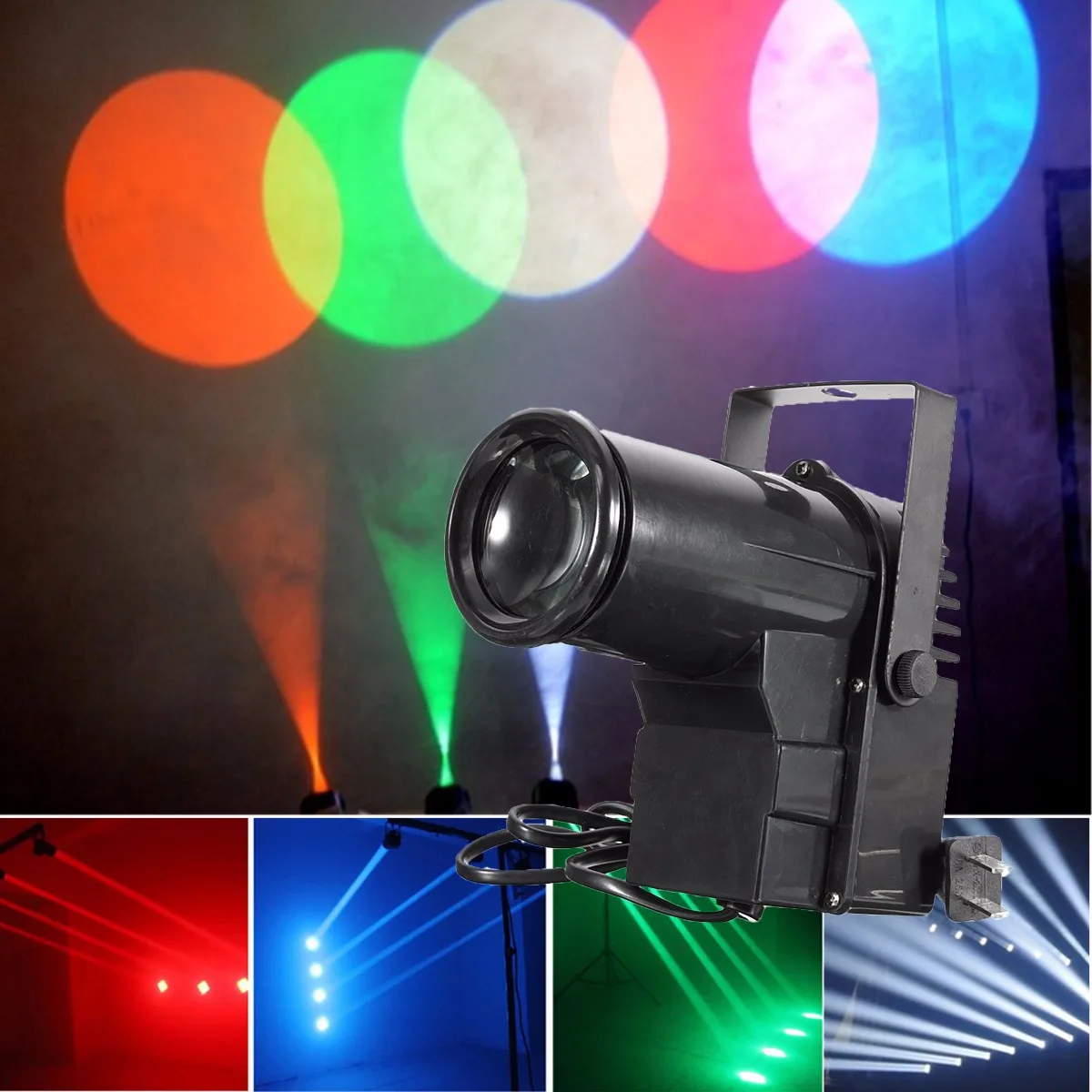 

Disco Light 15W LED DMX Laser Projector Sound Controll Lamp DJ Party Stage Light Effect RGBW Lumiere Christmas Decoration Lamp