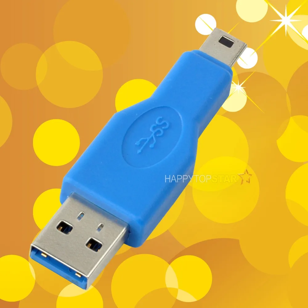 Синий стандартный Супер Скоростной Переходник USB 3 0 Тип A штекер на Mini B 10
