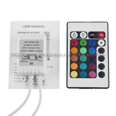 

12V 24 Key IR Remote Controller for RGB LED SMD Strip Light/LED Controller & 5 Sets/Lot Free Shipping