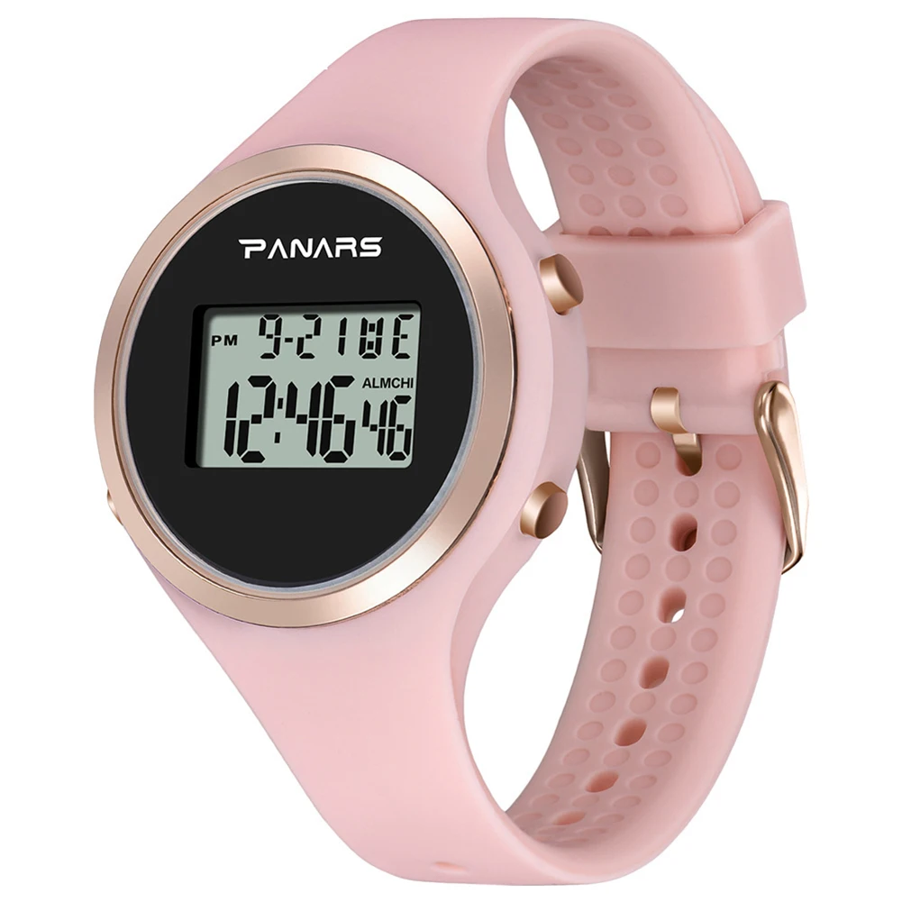 Модные часы для девочек, светящиеся водонепроницаемые часы с будильником, календарем, секундомером, цифровые наручные часы, спортивные часы