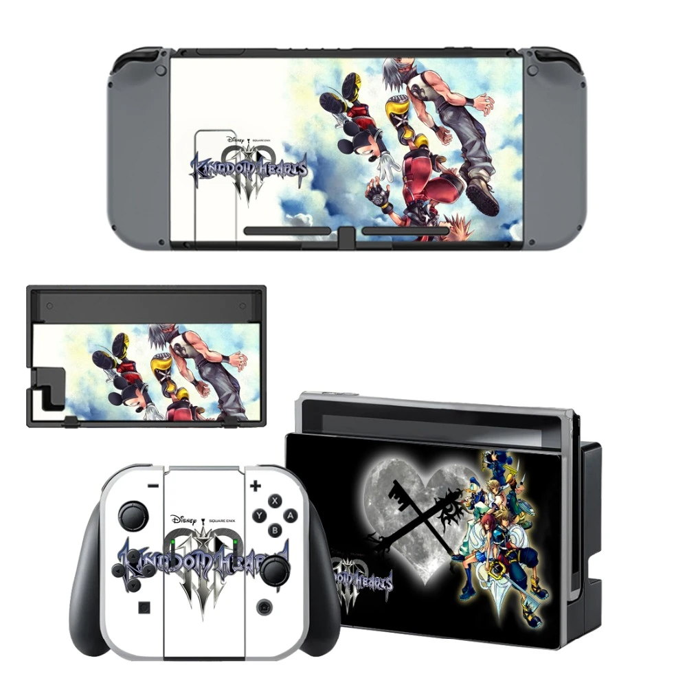 Kingdom Hearts Decal Vinyl Skin Sticker for Nintendo Switch NS Console+Controller+Stand Holder Protective Film