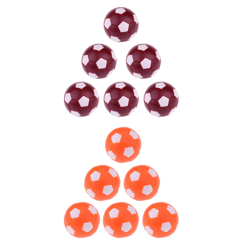 

12pcs Dark Red and Orange Table Soccer Foosballs Replacements Mini Plastic Soccer Balls of Environmental Material