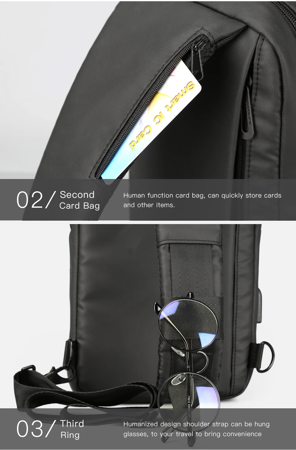 KINGSONS Waterproof Cross Body bag Chest bag for Man and Women 9.7 inch Ipad Anti-theft Messenger Bag for School Daily Work