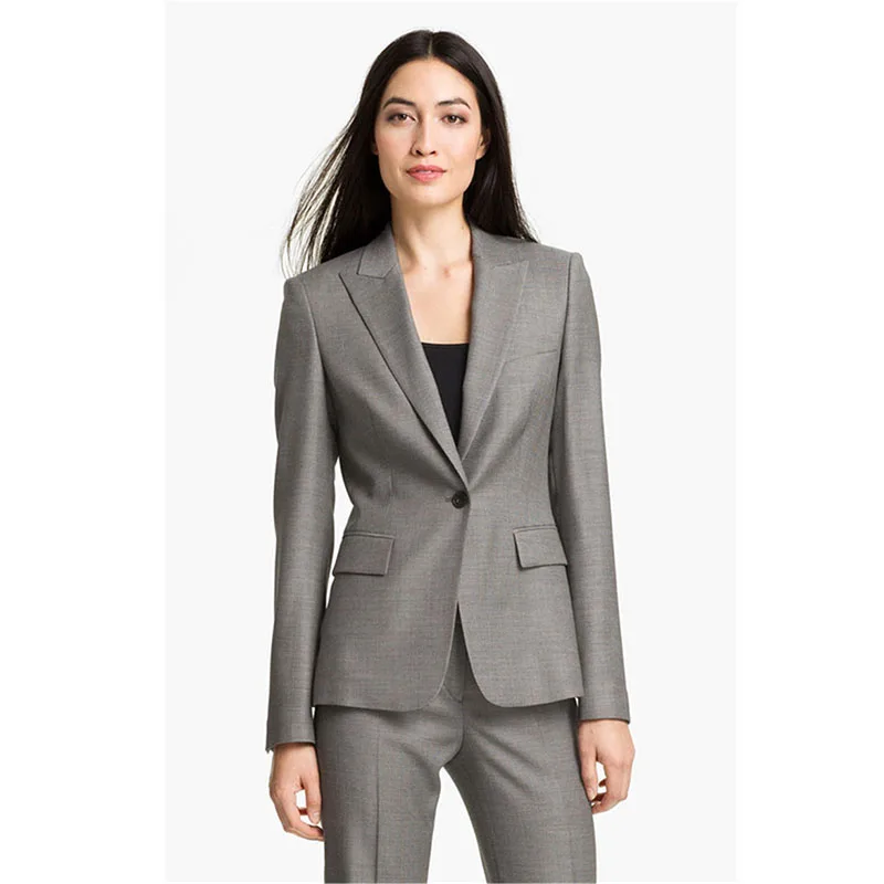 Fashion Pants font b suit b font font b suit b font gray lapel ladies font