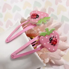 Модные аксессуары для волос Клубника Божья коровка BB шпилька карамельного цвета Детские Девочки заколки для волос головная повязка Детская полимерная заколка