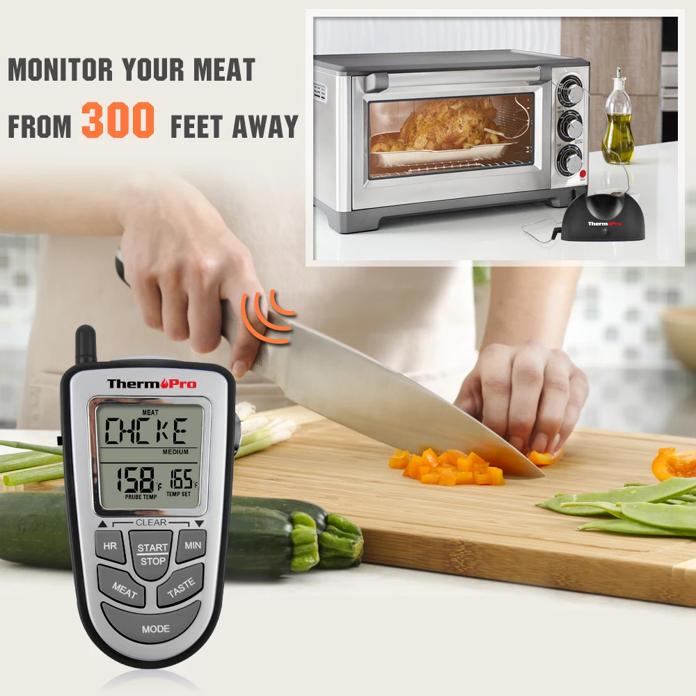 Беспроводной цифровой термометр ThermoPro для барбекю/духовки/курильщика/гриля с