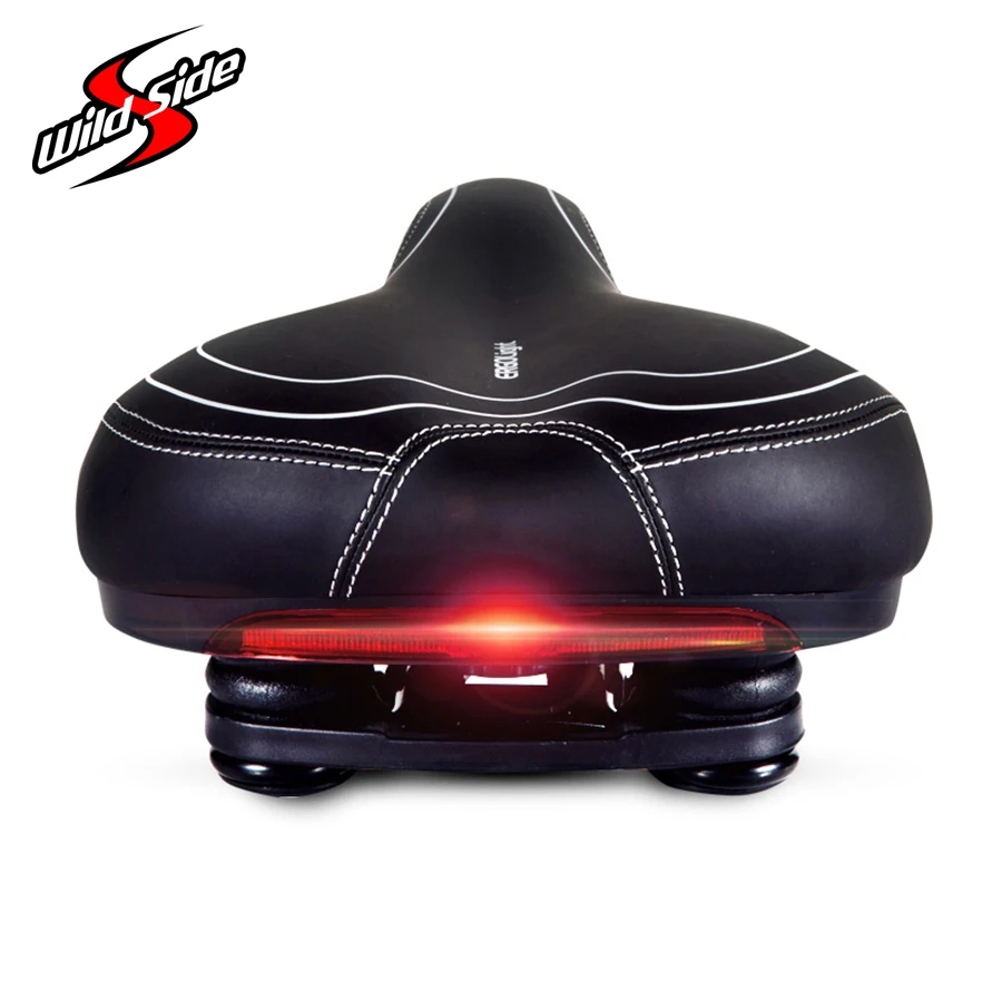 New Style Bike Saddle Led Light Wide Bicycle Saddle Seats 215mm Width
